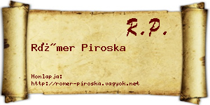 Römer Piroska névjegykártya