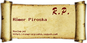 Römer Piroska névjegykártya